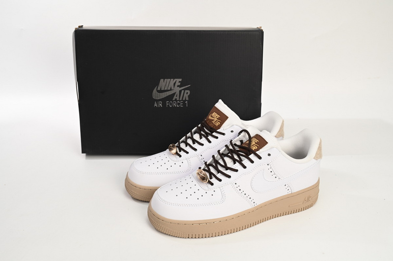 KJ Nike Air Force 1 Low White Light Drown