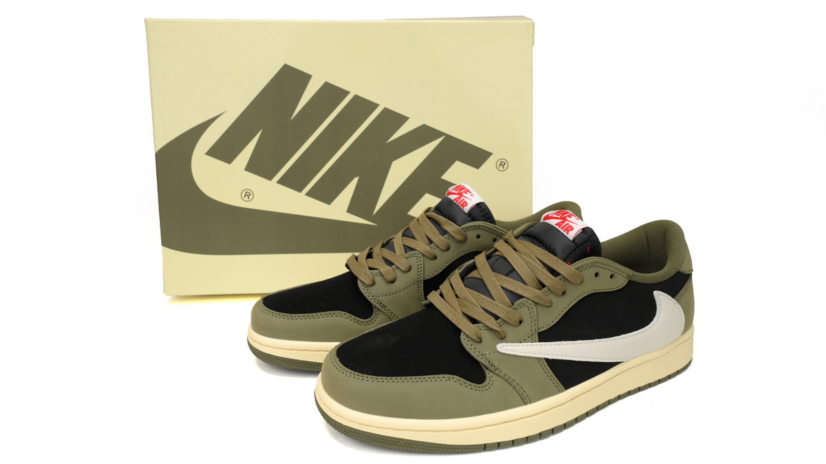 XH Travis Scott x Air Jordan 1 Low OG "Black Olive"