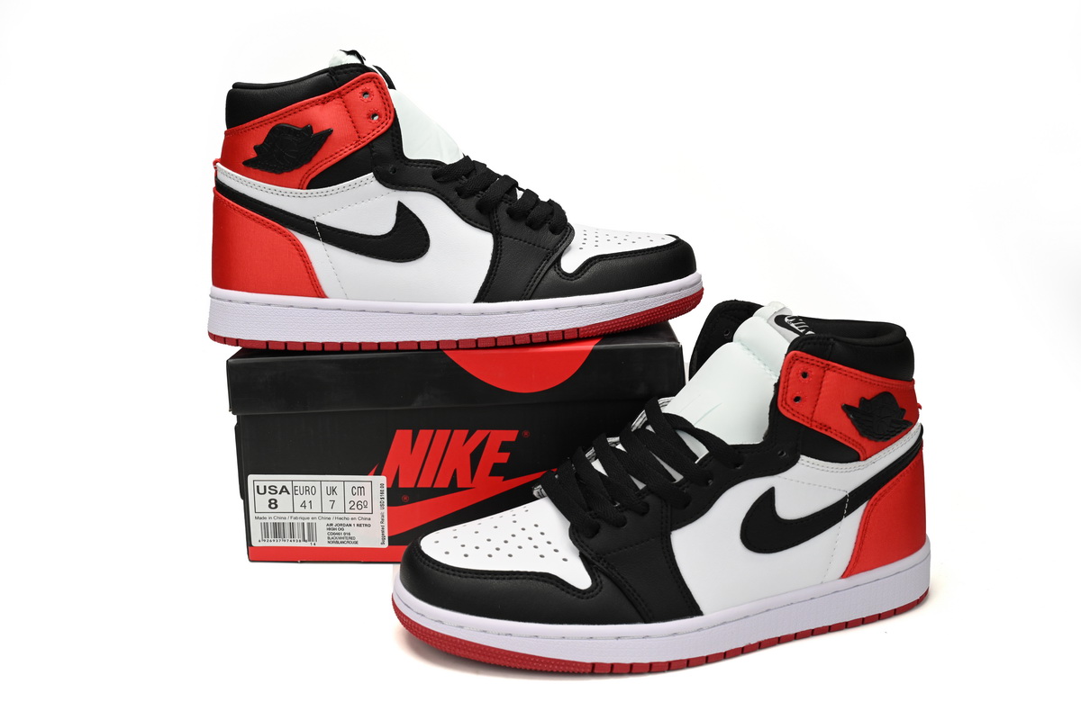 XH Air Jordan 1 WMNS “Satin Black Toe”
