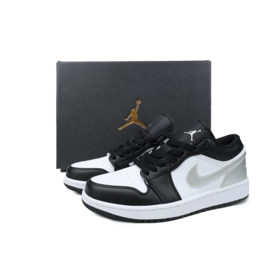 AQ Air Jordan 1 Low Black Silver 02