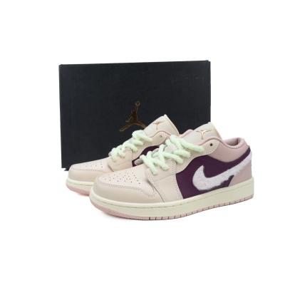 AQ Air Jordan 1 Low SE GS 'Fur Swoosh' 02