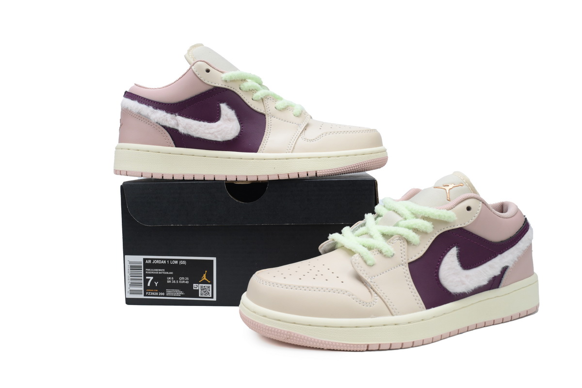 AQ Air Jordan 1 Low SE GS 'Fur Swoosh'