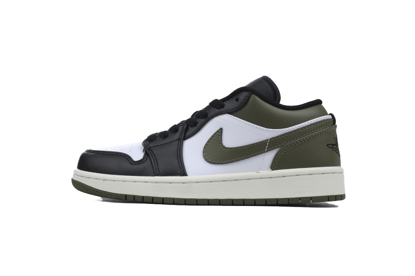 AQ Air Jordan 1 Low 'Black Toe Medium Olive'
