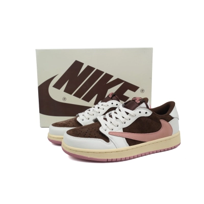 AQ Travis Scott x Air Jordan 1 Low OG SP Dark Pony Pink 02