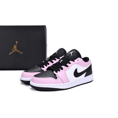 AQ Air Jordan 1 Retro Low（GS）White Pink 02