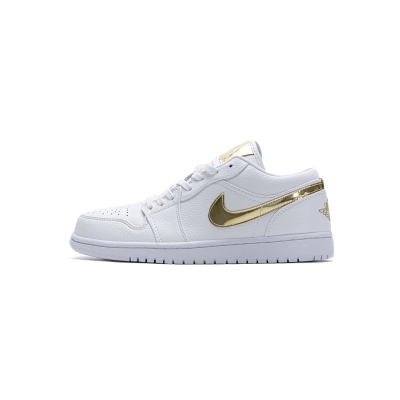 AQ Air Jordan 1 Low White Metallic Gold 01