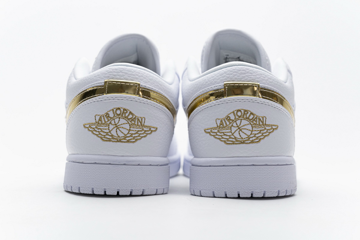 AQ Air Jordan 1 Low White Metallic Gold