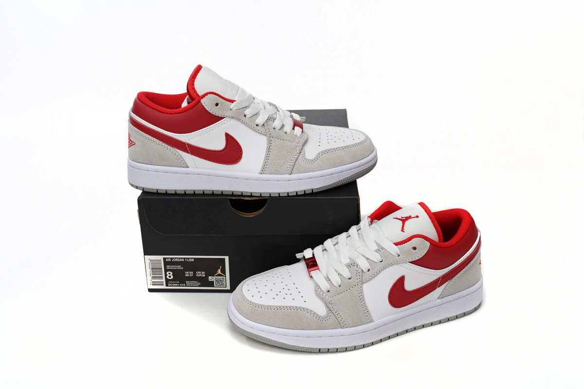 AQ Air Jordan 1 Low Light Smoke Grey Gym Red