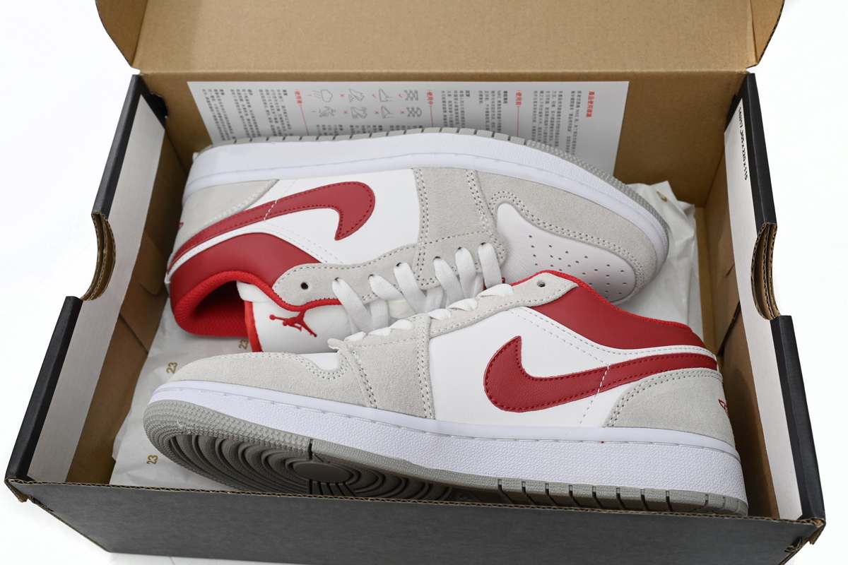 AQ Air Jordan 1 Low Light Smoke Grey Gym Red