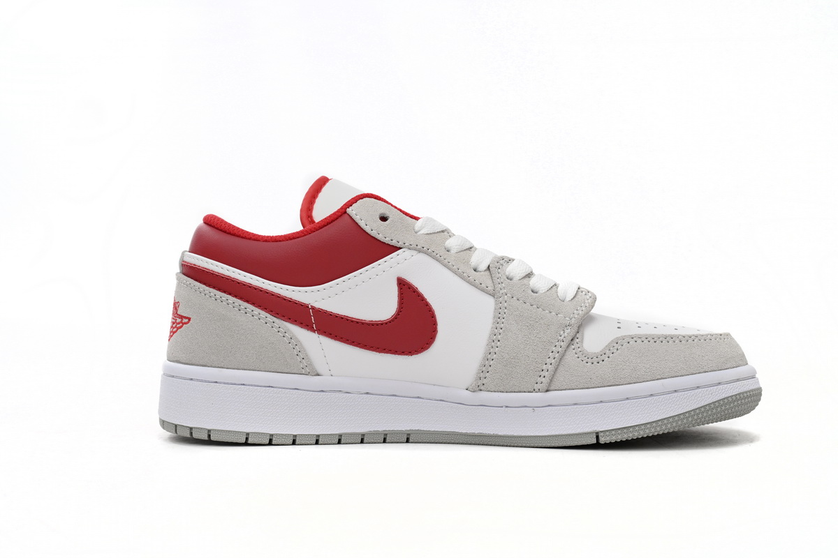 AQ Air Jordan 1 Low Light Smoke Grey Gym Red