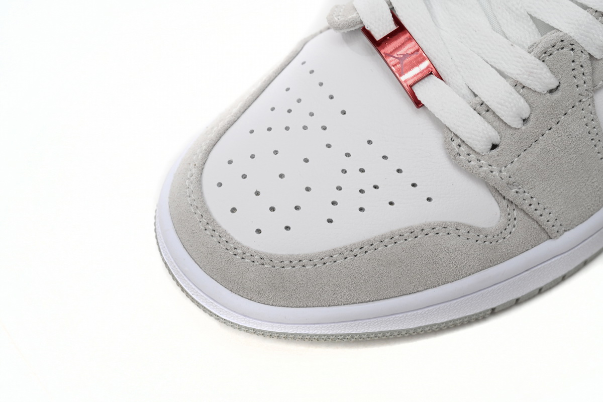 AQ Air Jordan 1 Low Light Smoke Grey Gym Red