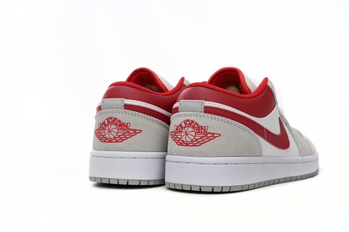 AQ Air Jordan 1 Low Light Smoke Grey Gym Red