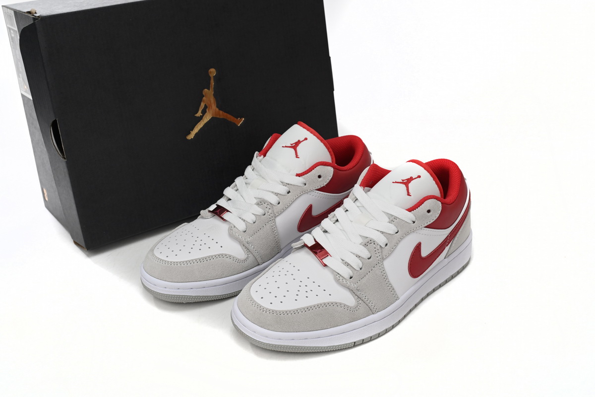 AQ Air Jordan 1 Low Light Smoke Grey Gym Red