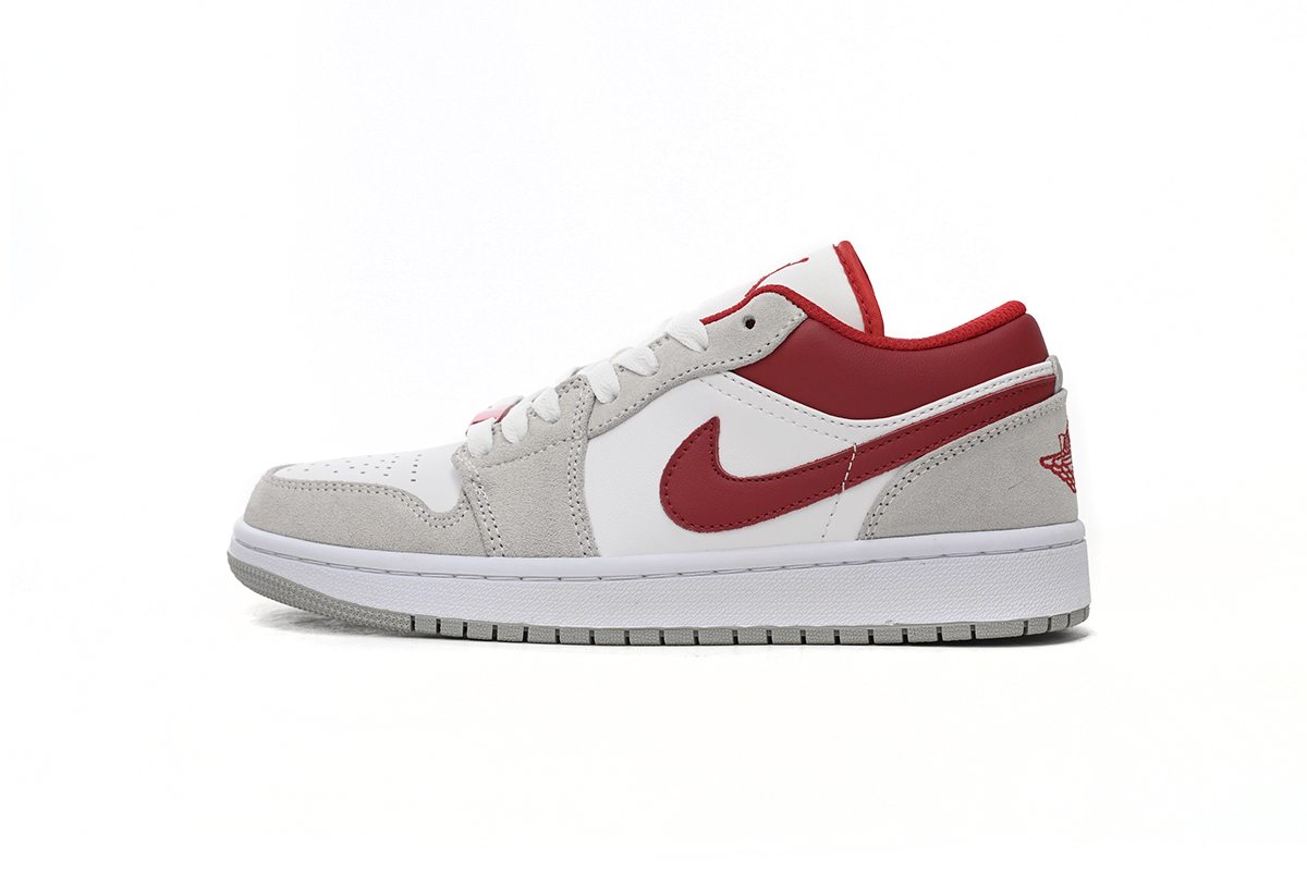AQ Air Jordan 1 Low Light Smoke Grey Gym Red
