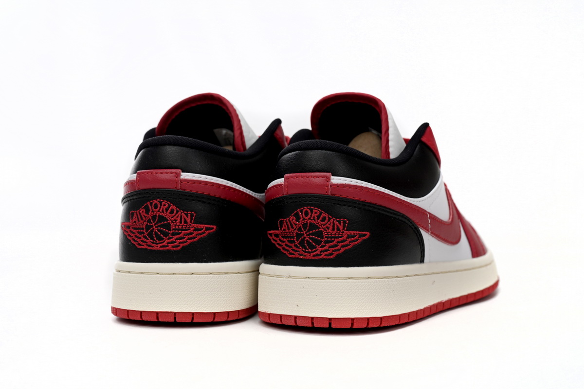 AQ Air Jordan aj1 Low White, Red, And Black