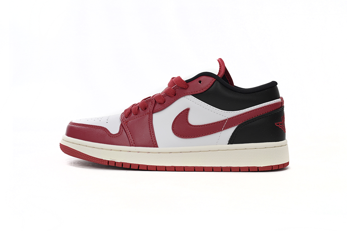 AQ Air Jordan aj1 Low White, Red, And Black