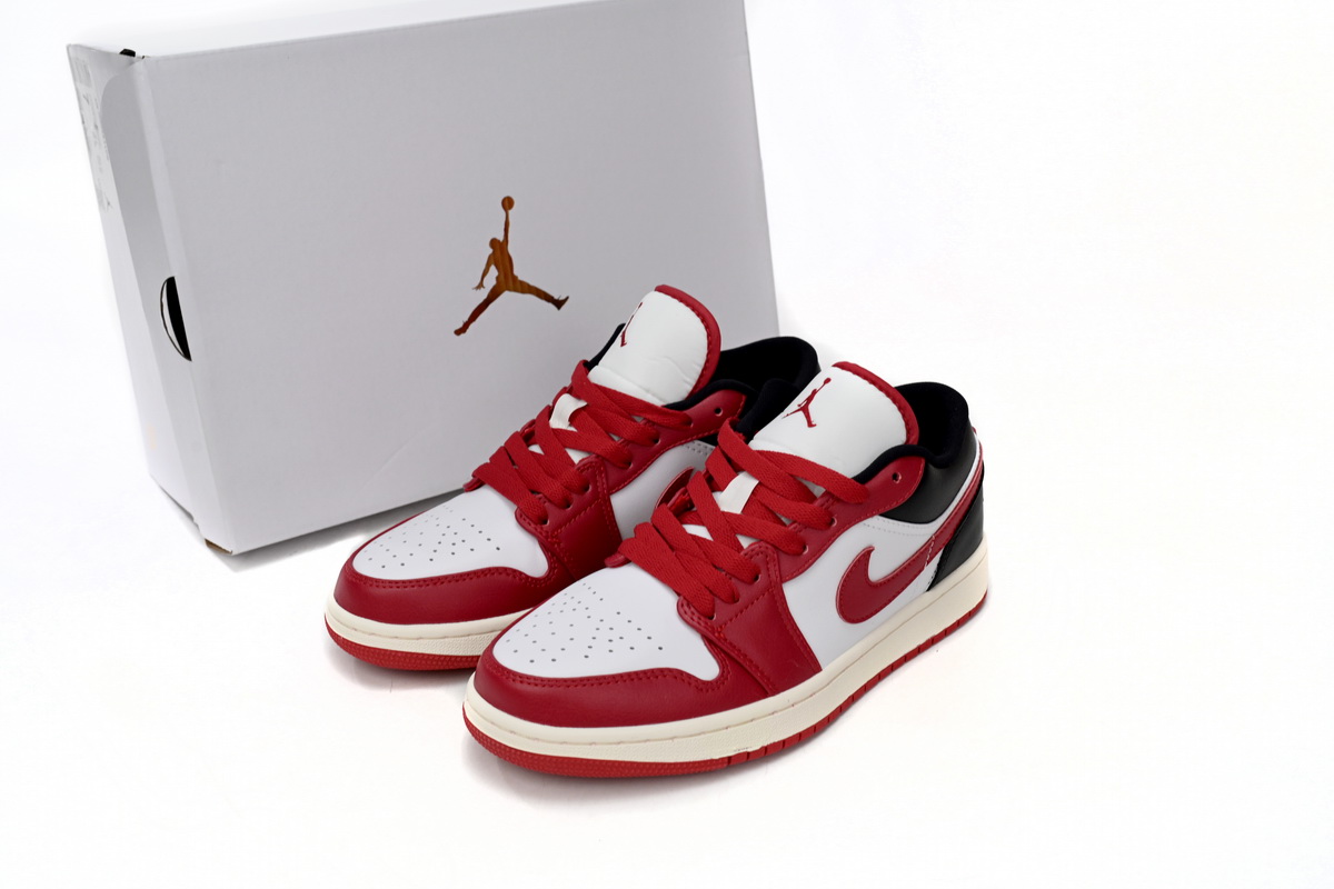 AQ Air Jordan aj1 Low White, Red, And Black