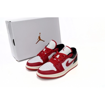 AQ Air Jordan aj1 Low White, Red, And Black 02