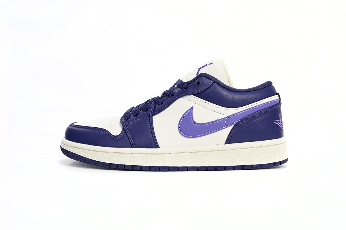 AQ Travis Scott x Air Jordan 1 Low Sail White Purple