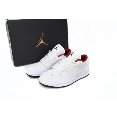 AQ Air Jordan 1 Low All-white Red 02