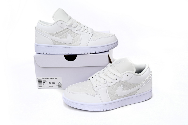 AQ Air Jordan 1 Low Quilted “Triple White”