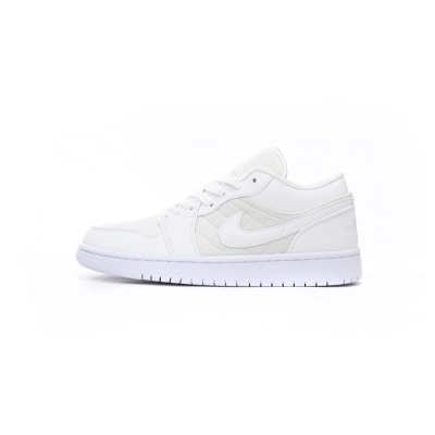 AQ Air Jordan 1 Low Quilted “Triple White” 01
