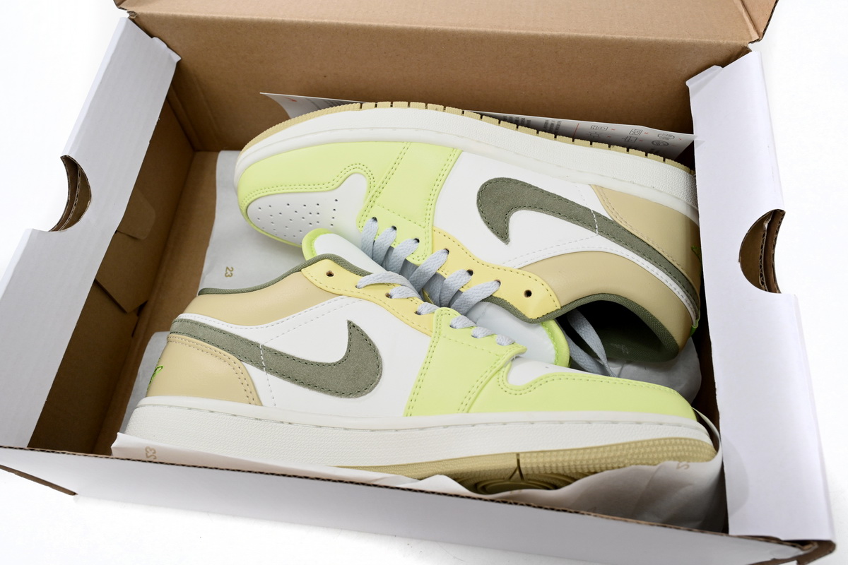 AQ Air Jordan aj1 Low Green White