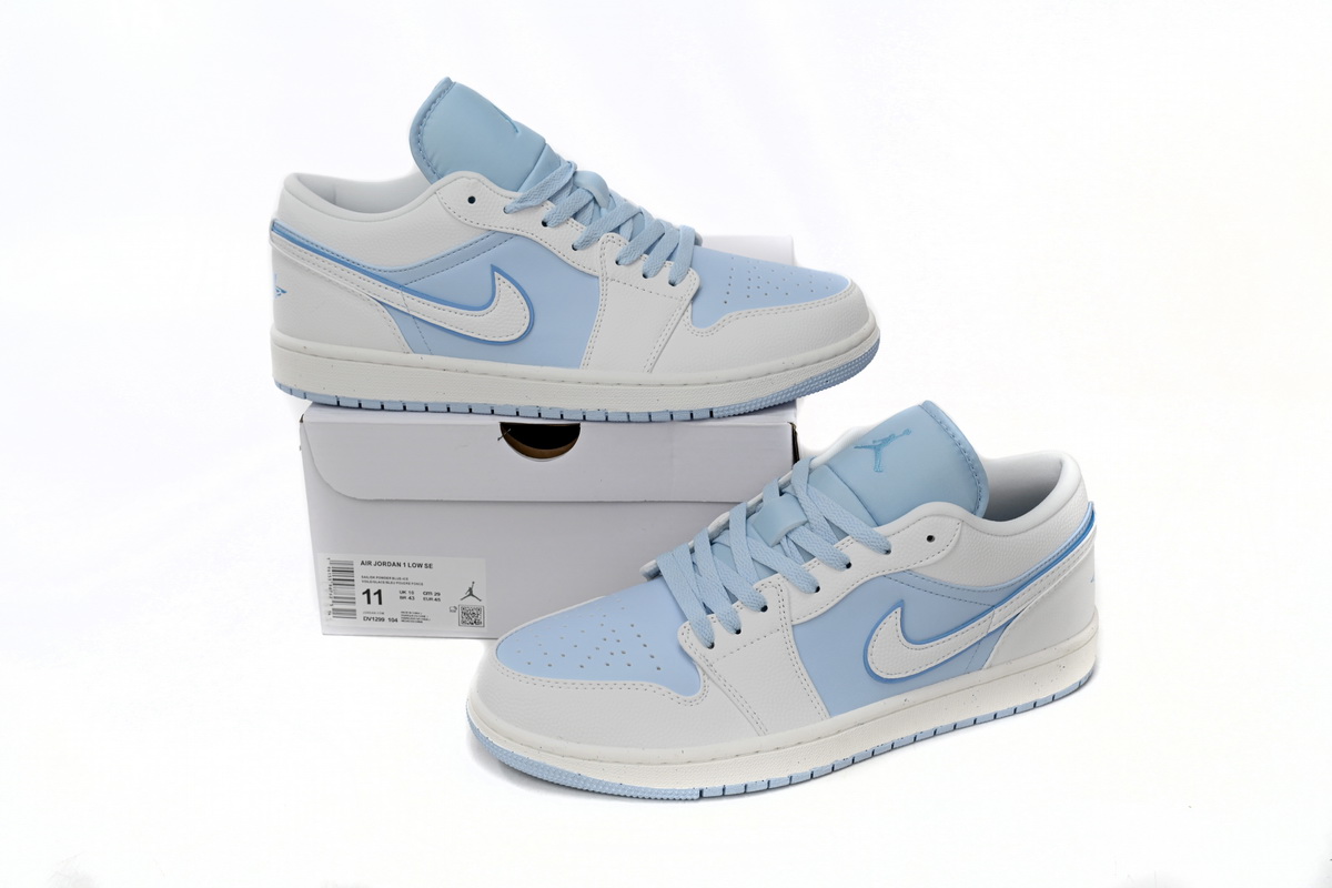 AQ Air Jordan 1 Low Light Blue And White