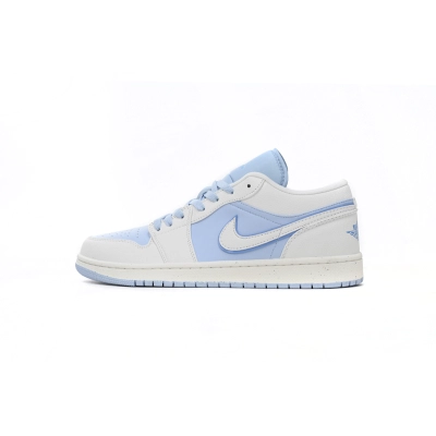 AQ Air Jordan 1 Low Light Blue And White 01