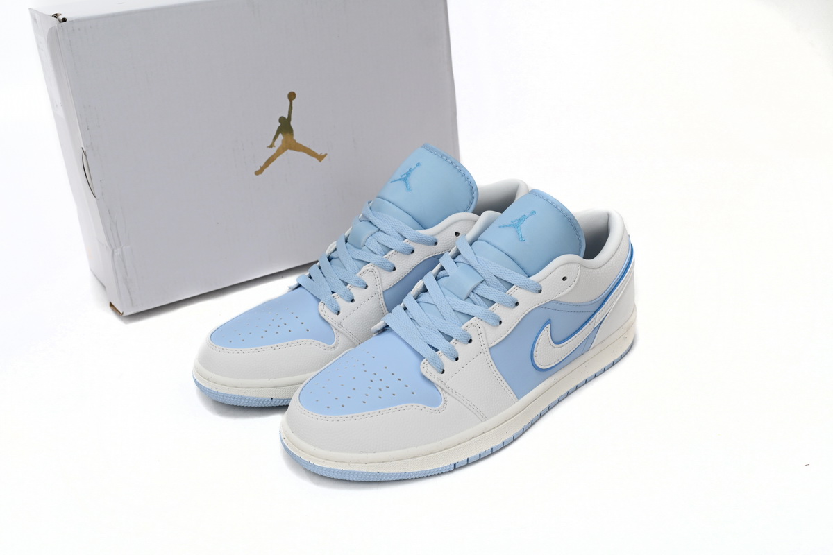 AQ Air Jordan 1 Low Light Blue And White