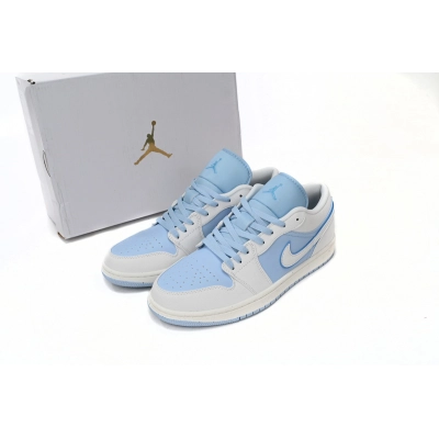 AQ Air Jordan 1 Low Light Blue And White 02