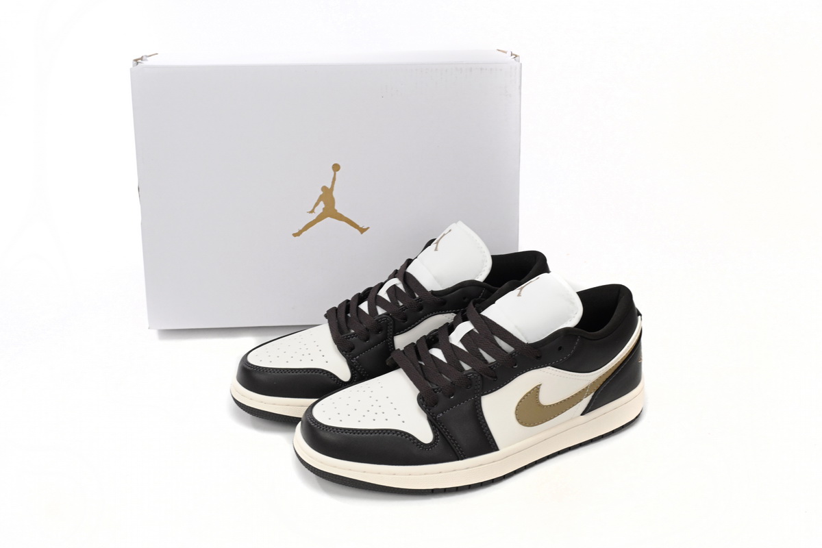 AQ Air Jordan 1 Low Black And White Brown