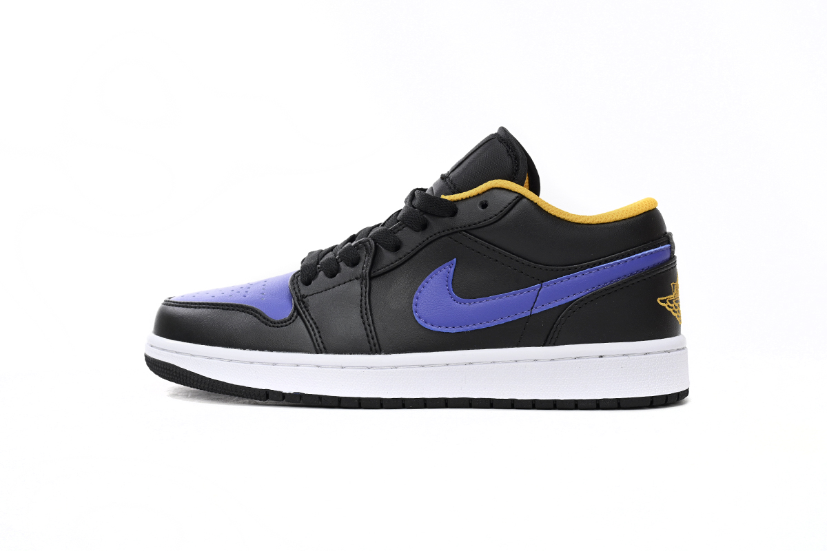 AQ Air Jordan aj1 Low Black Purple Yellow