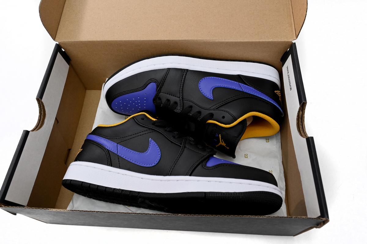 AQ Air Jordan aj1 Low Black Purple Yellow