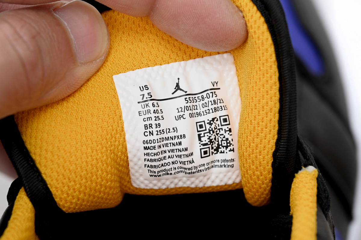 AQ Air Jordan aj1 Low Black Purple Yellow