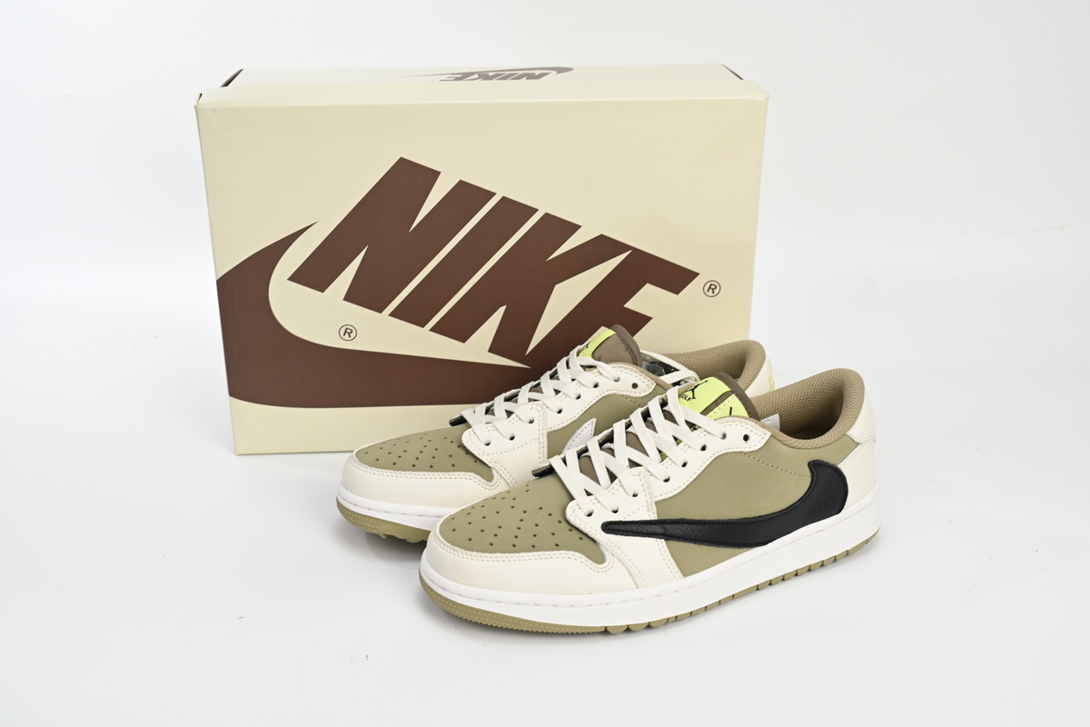 AQ Travis Scott x Air Jordan 1 Low Golf “Olive”