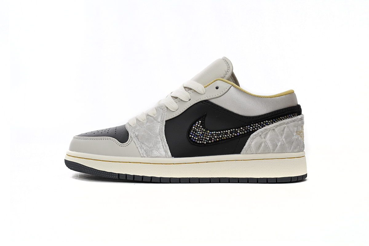 AQ Air Jordan 1 Low Black Grey Silk