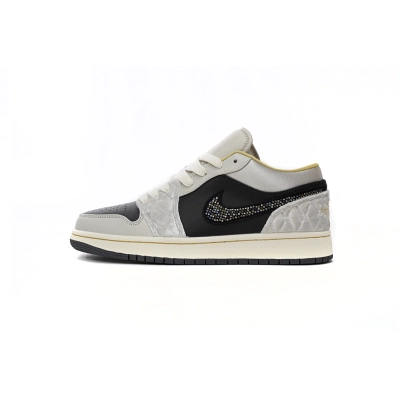 AQ Air Jordan 1 Low Black Grey Silk 01