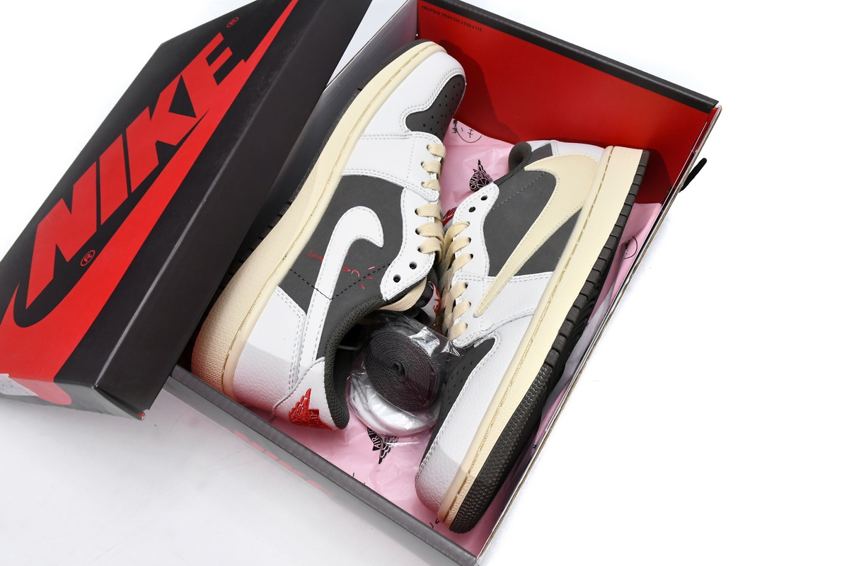 AQ Travis Scott x Air Jordan 1 Low White BrownBarb