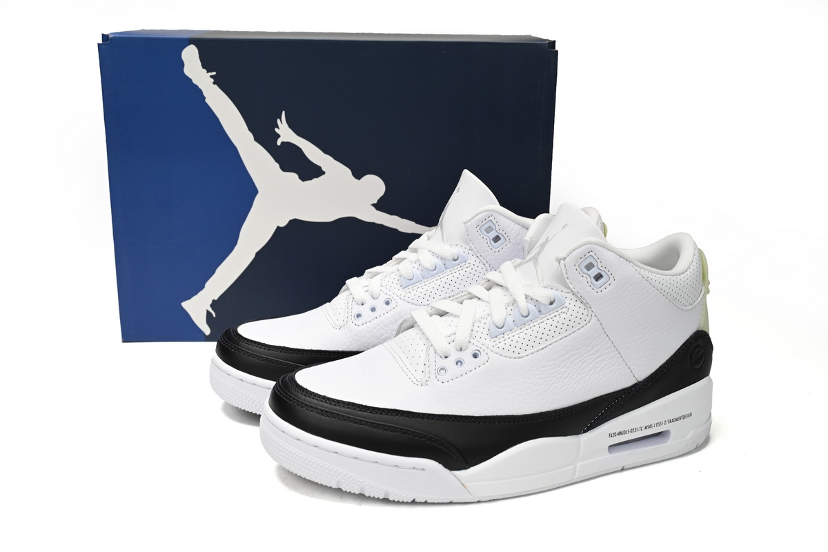 PB Fragment Air Jordan 3 White Black