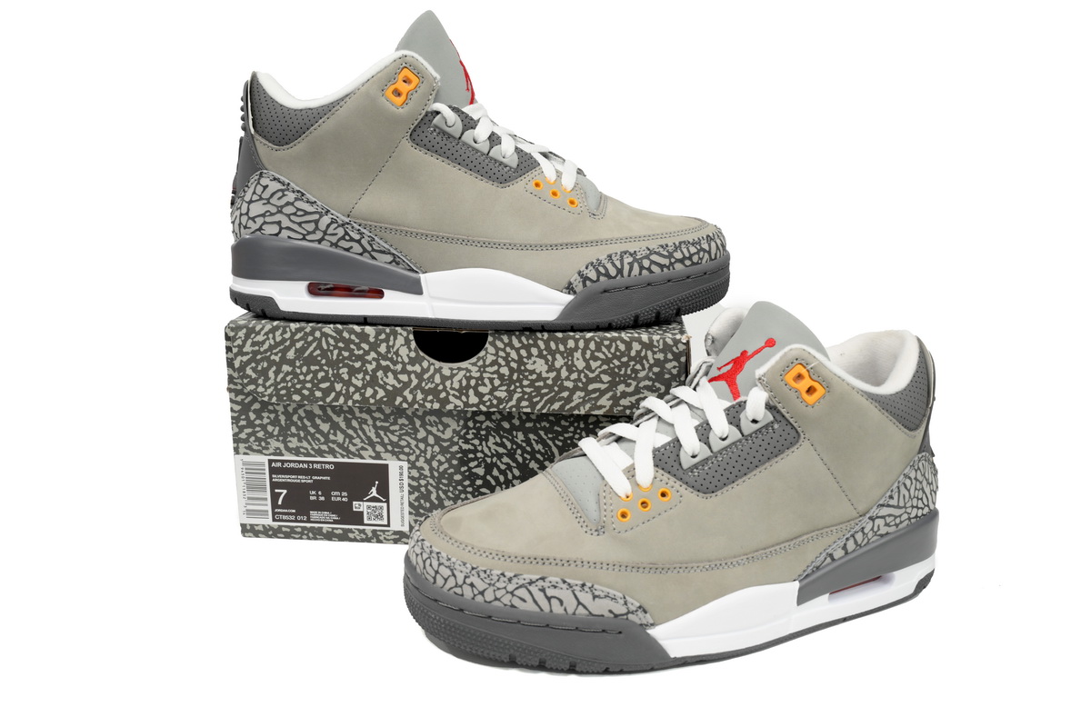 XH JORDAN 3 RETRO "COOL GREY"