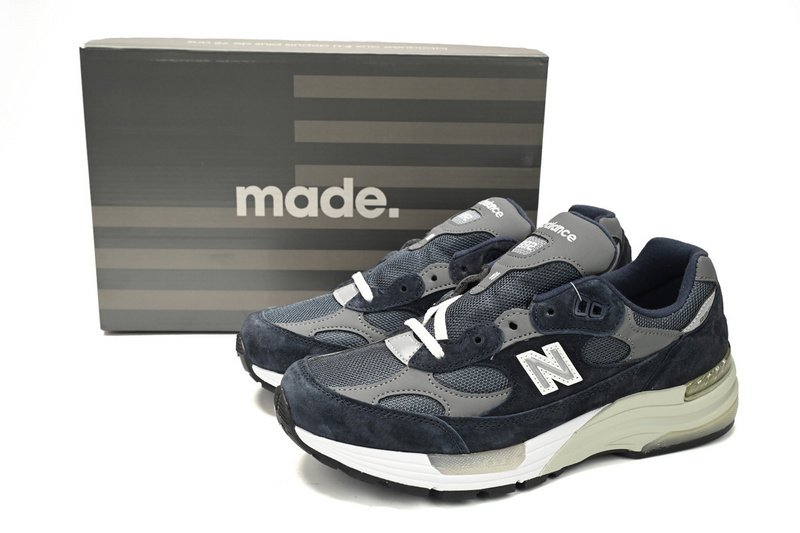 New Balance 992 White, black, and gray