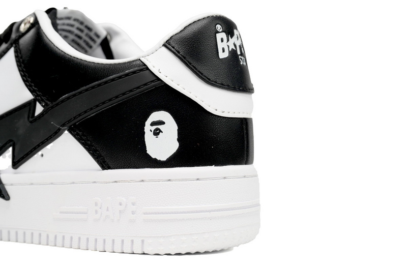 A Bathing Ape Bape Sta Low Black And White Star