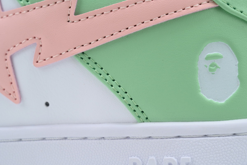A BATHING APE Bape STA Green Powder Leather