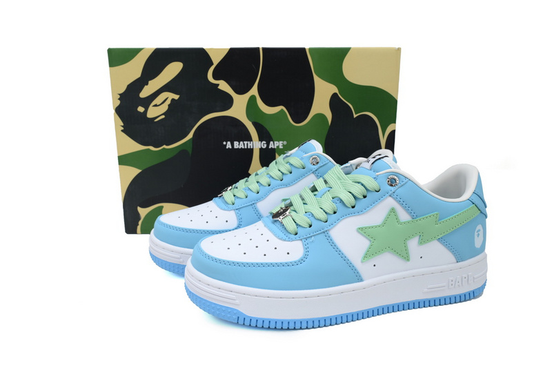 A BATHING APE Bape STA Blue Green Powder Leather