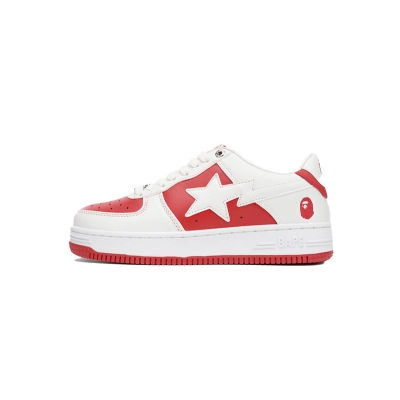 A Bathing Ape Bape Sta Low Red And White 01