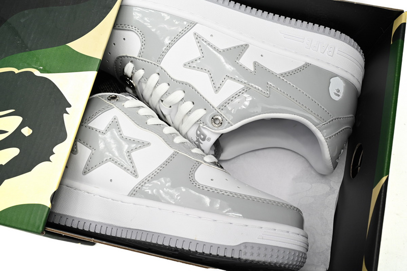 A Bathing Ape Bape Sta Low White Grey Rao Noodle