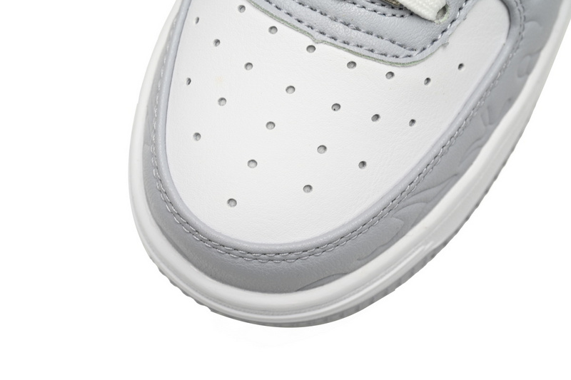 A Bathing Ape Bape Sta Low White Gray embossing