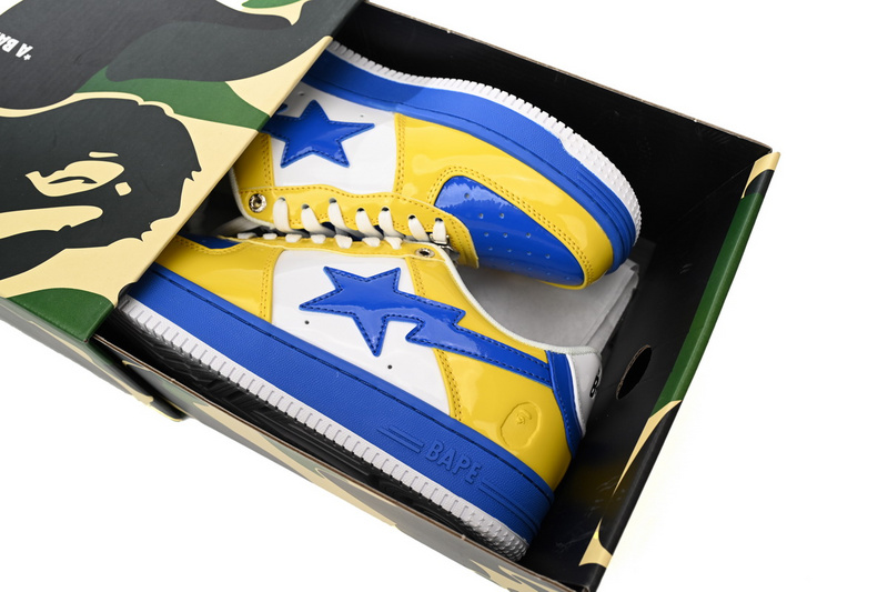 A Bathing Ape Bape Sta Low White Baolan Yellow
