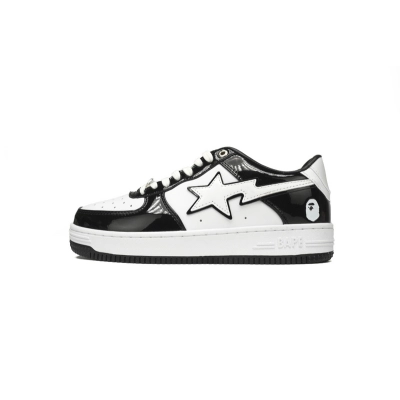 A Bathing Ape Bape Sta Low Black White 01